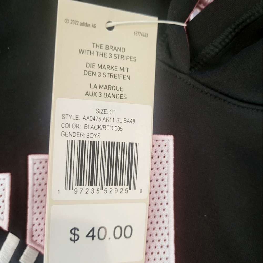 Adidas Toddler Hoodie - size 3T - Picture 3 of 4